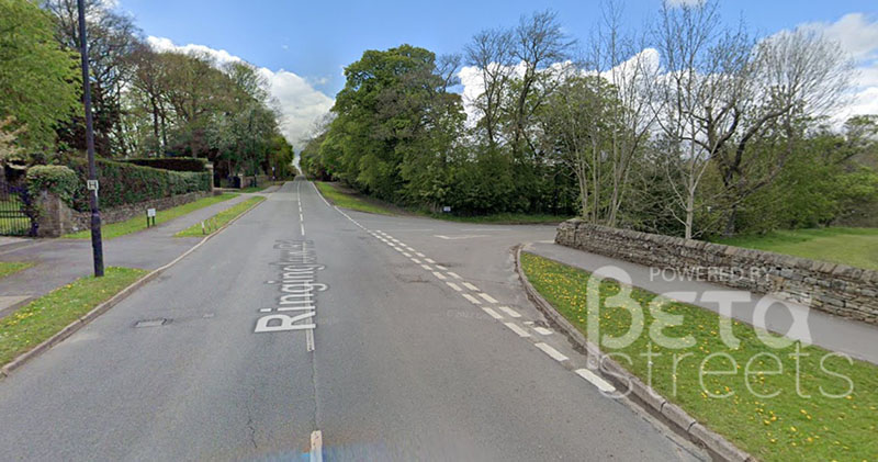 Existing junction of Common Lane with its large sweeping angles